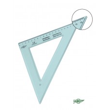 45 Degree 29cm Clear Blue Plastic Set Square