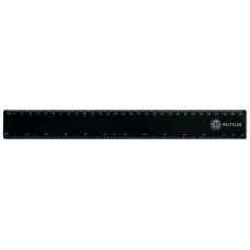 12"/30cm Black Recycled Plastic Ruler