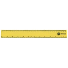 12"/30cm Yellow Recycled Plastic Ruler