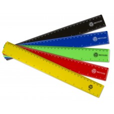  100 x  12"/30cm Recycled rulers - 20 each of 5 colours