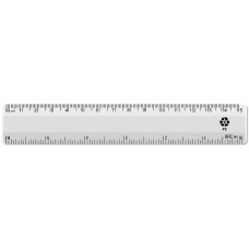 6" / 15cm White Recycled Plastic Ruler