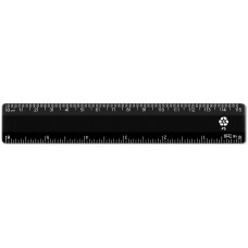 6" /15cm Black Recycled Plastic Ruler