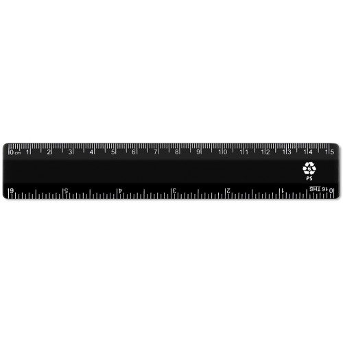 15cm Black Recycled Plastic Ruler The Ruler Company