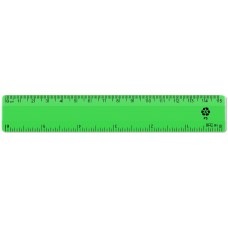 6" / 15cm Green Recycled Plastic Ruler