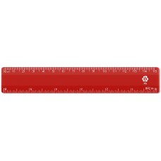 6" / 15cm Red Recycled Plastic Ruler