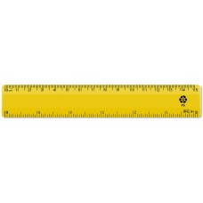 6" / 15cm Yellow Recycled Plastic Ruler