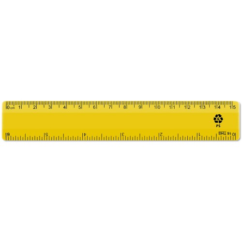 6" / 15cm Yellow Recycled Plastic Ruler