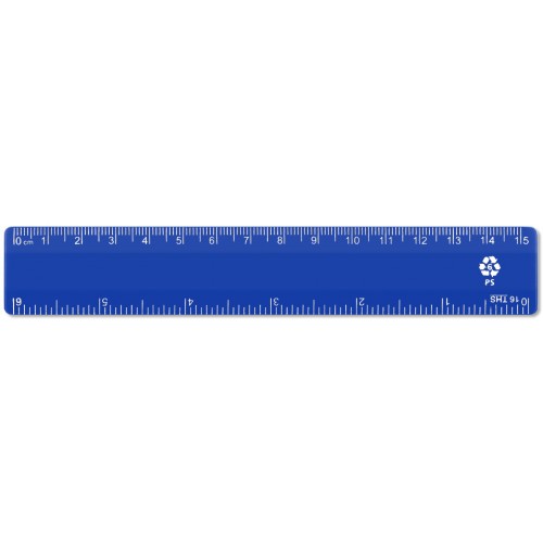 6" / 15cm Blue Recycled Plastic Ruler