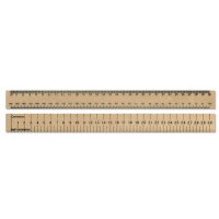 30cm / 30mm/12" Double sided Wooden Ruler with Protractor