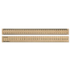 30cm / 30mm/12" Double sided Wooden Ruler with Protractor