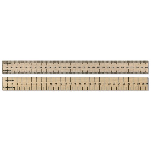 30cm / 300mm Dead Length Wooden Ruler