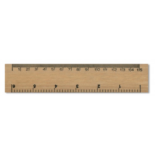 6" / 15cm Wooden Ruler Office Ruler
