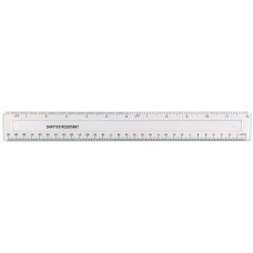 12"/30cm Clear Plastic  Shatter Resistant Ruler