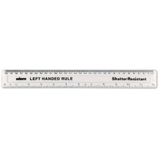 12"/ 30cm Clear Plastic LEFT HANDED Ruler