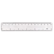 6"/15cm Clear Plastic Ruler