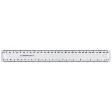 30cm/300mm White Plastic Shatter Resistant Ruler 