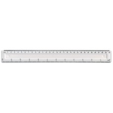 12" / 30cm White Plastic Shatter Resistant Ruler