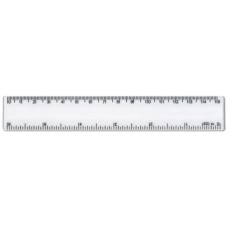 6"/15cm White Plastic Ruler