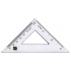 45 Degree 10cm Clear Plastic Set Square