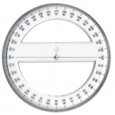 360 Degree 15cm Clear Plastic Protractor