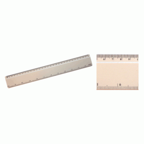 12"/30cm Flat White Plastic Ruler