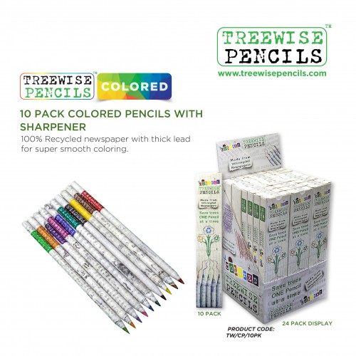 Coloured Recycled Pencils - Pack 10