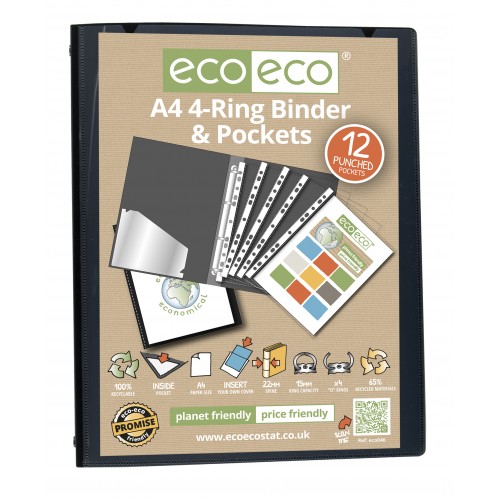 A4 Presentation Ring Binder with 12 Pockets 